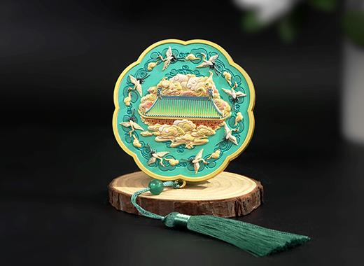 辽博瑞鹤图文创随身镜案例