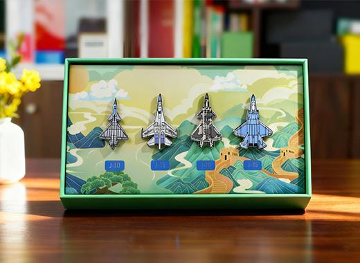 长春航空展-空中四剑客金属飞机徽章套装