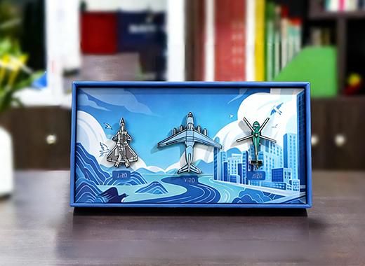长春航空展-20时代金属飞机徽章套装